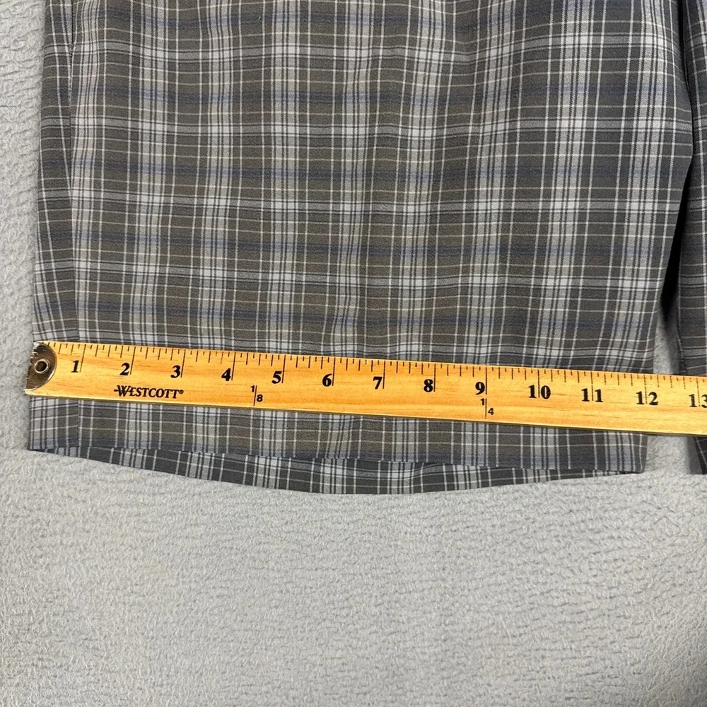 Nike Shorts Mens 36 Grey Plaid Flat Front Tiger Woods Collection Golf Preppy